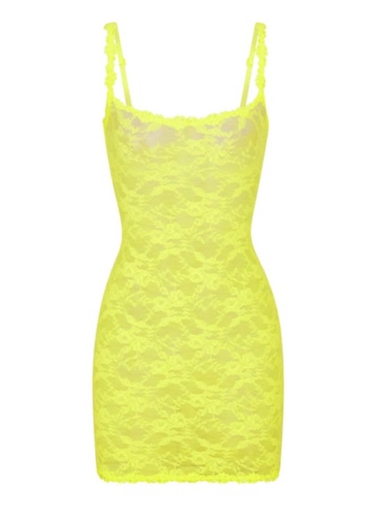 SKIMS Other - SKIMS Neon Yellow Lace Mini Dress Size L | Worn Once | Bodycon